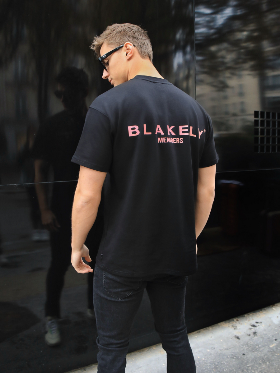 Buy Blakely Members Black & Pink Relaxed T-Shirt  Free standard delivery  over 99€* – Blakely Clothing EU