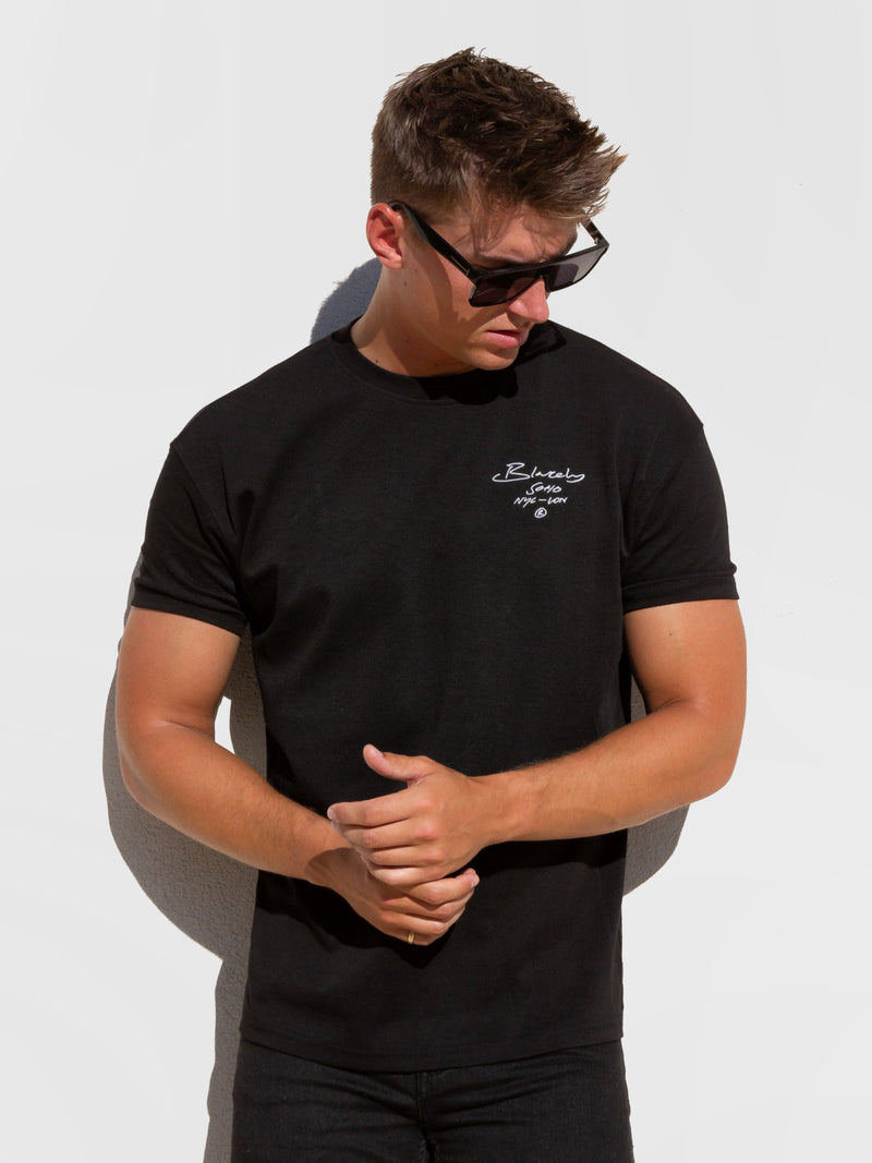 Soho Relaxed Script T-Shirt - Black