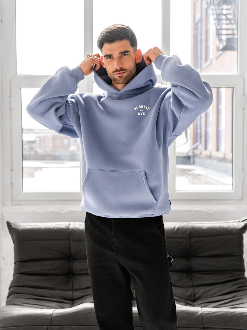 NYC Relaxed Hoodie - Bewolkt blauw