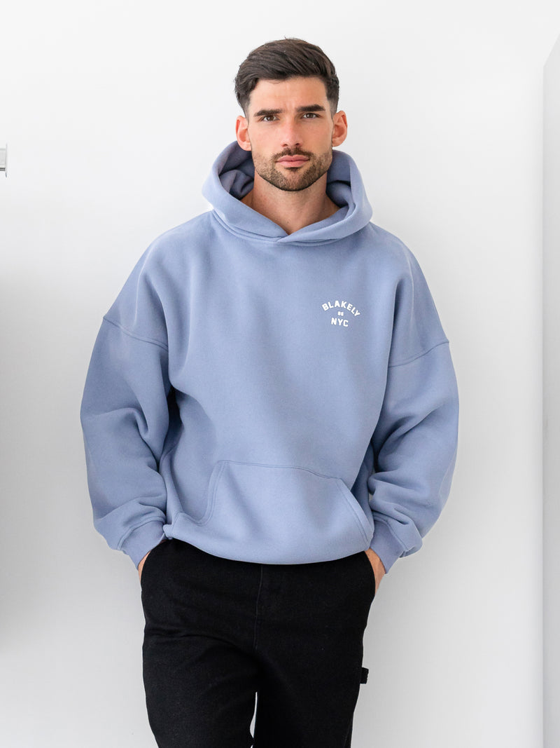 NYC Relaxed Hoodie - Bewolkt blauw