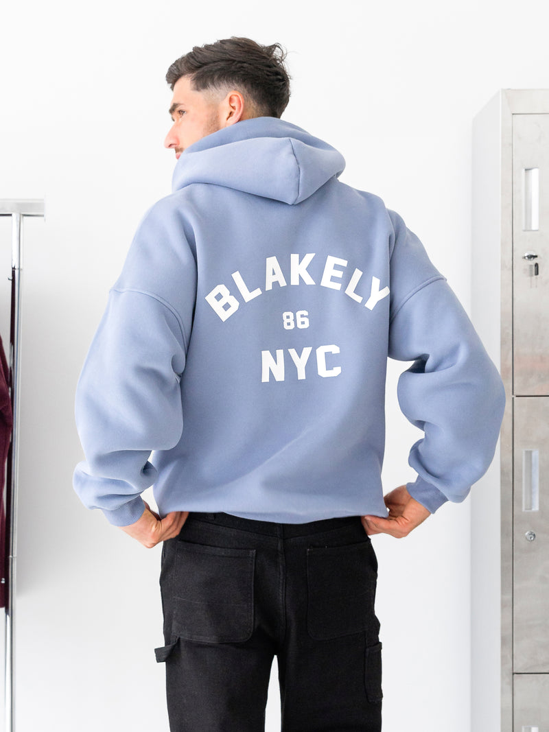 NYC Relaxed Hoodie - Bewolkt blauw