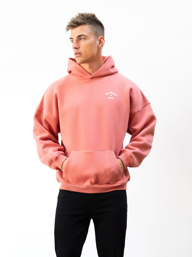NYC Relaxed Hoodie - Coral