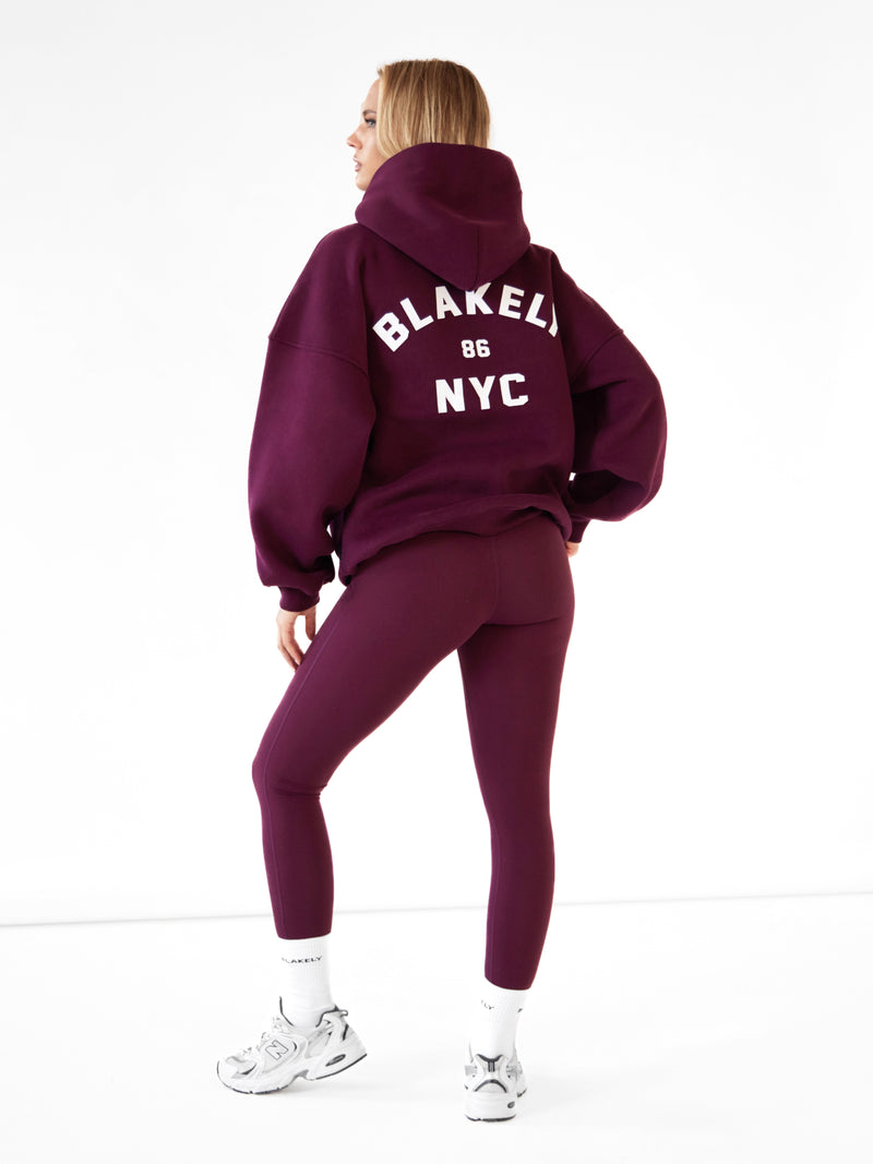 NYC Oversized Hoodie - Dark Cherry