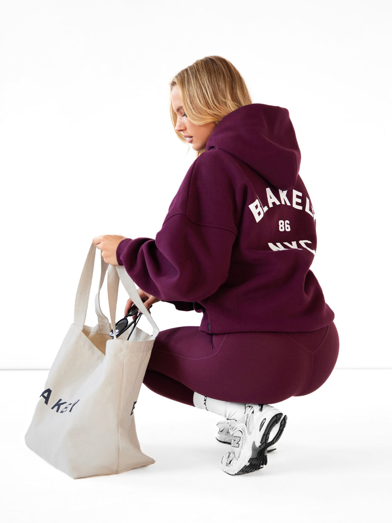 NYC Oversized Hoodie - Dark Cherry