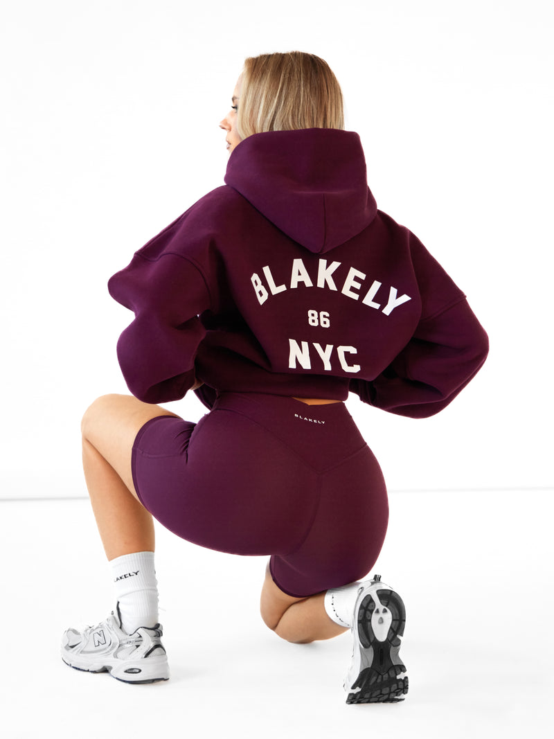 NYC Oversized Hoodie - Dark Cherry