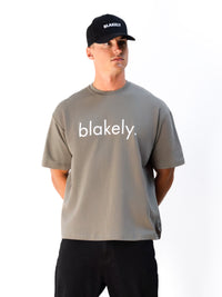 Logo Unfitted T-Shirt - Washed Khaki