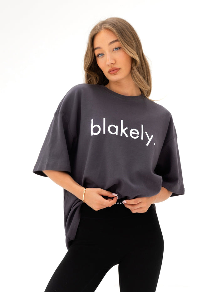 Logo Ultra Oversized T-Shirt - Charcoal