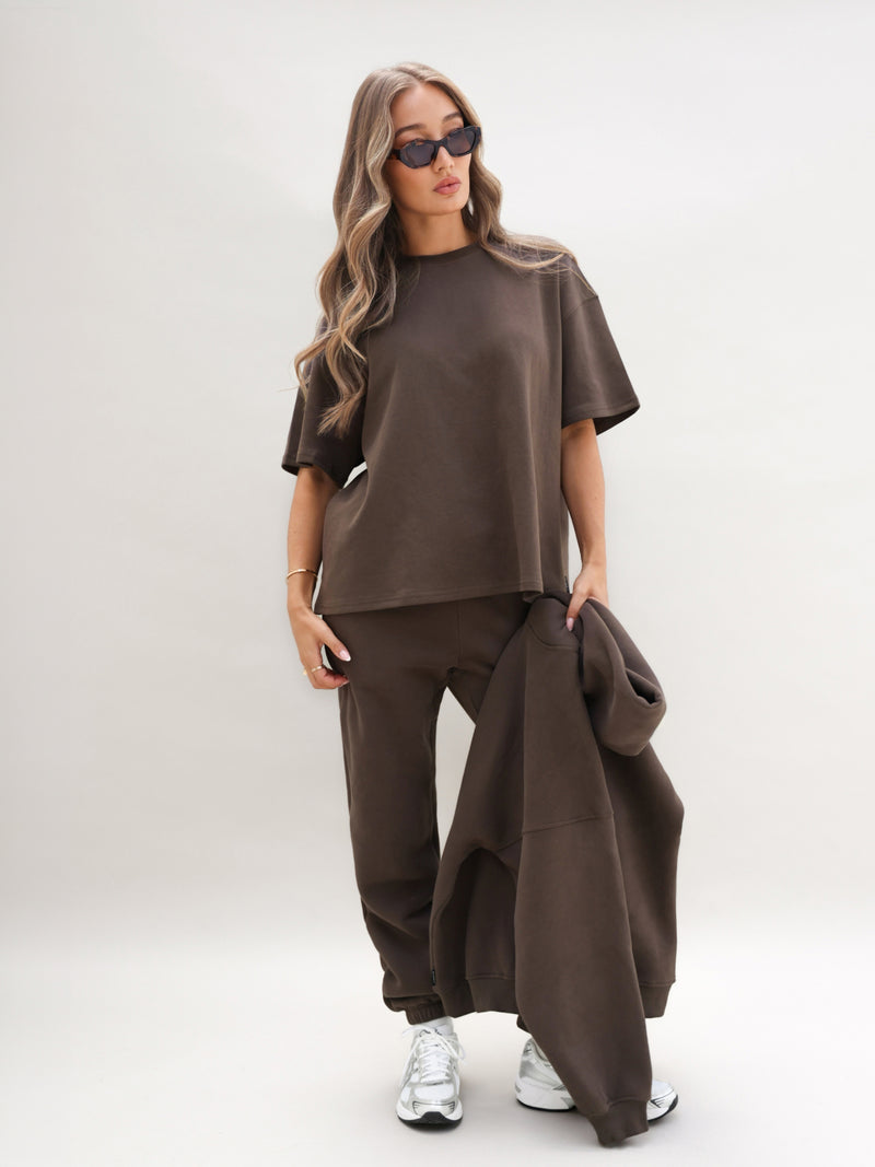 Blakely Basic Boxy Oversized T-Shirt - Cocoa Brown