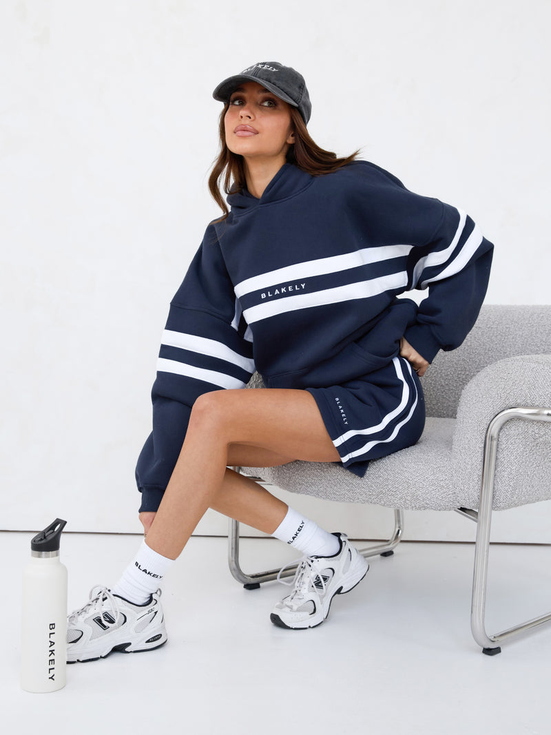 Amber Übergroßer Kapuzenpullover – Echte Marine