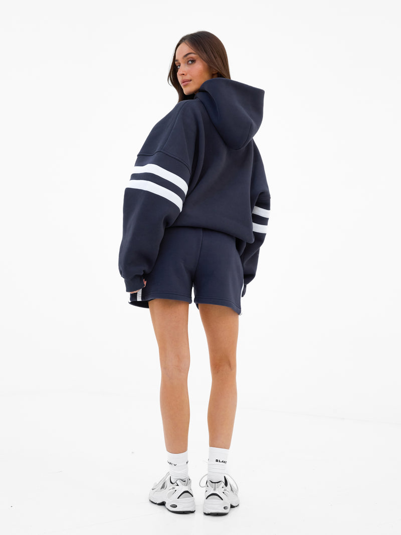 Amber Übergroßer Kapuzenpullover – Echte Marine