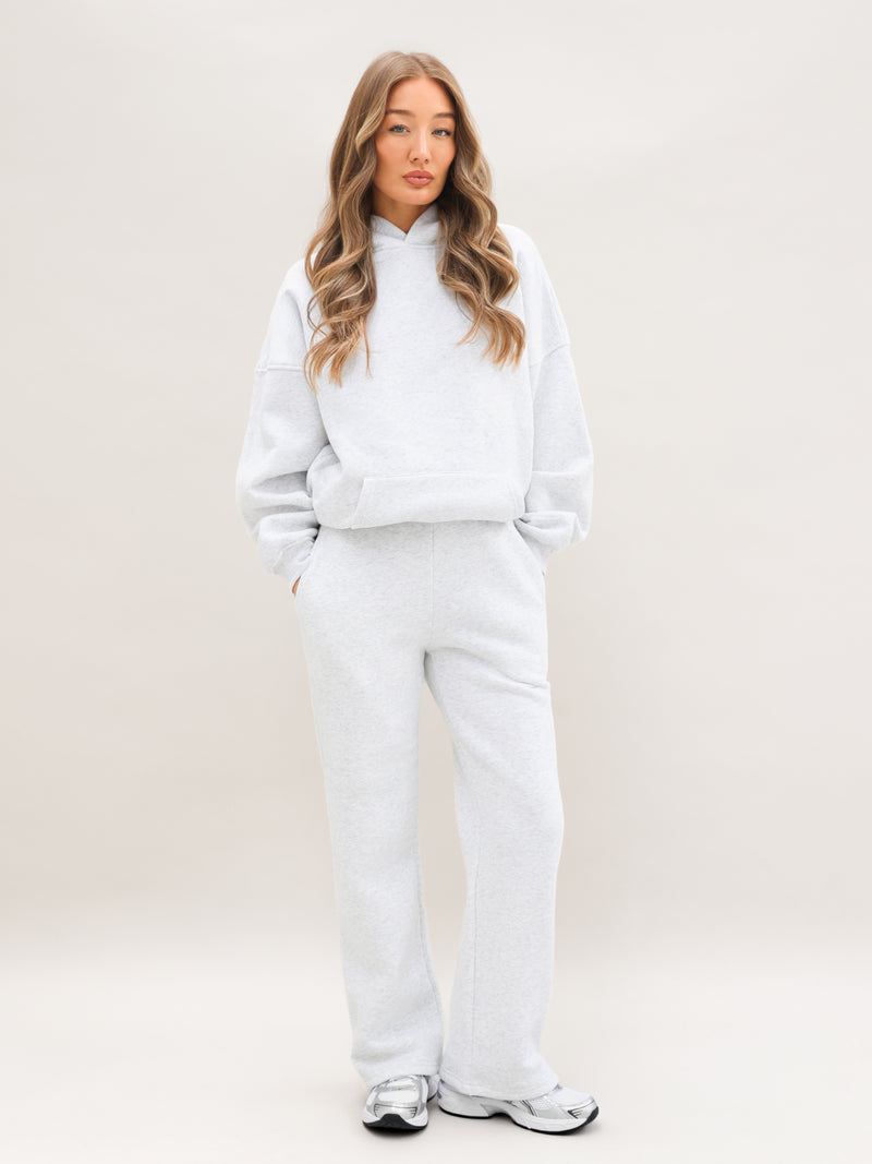 Blakely Basic Oversized Hoodie - Marl White