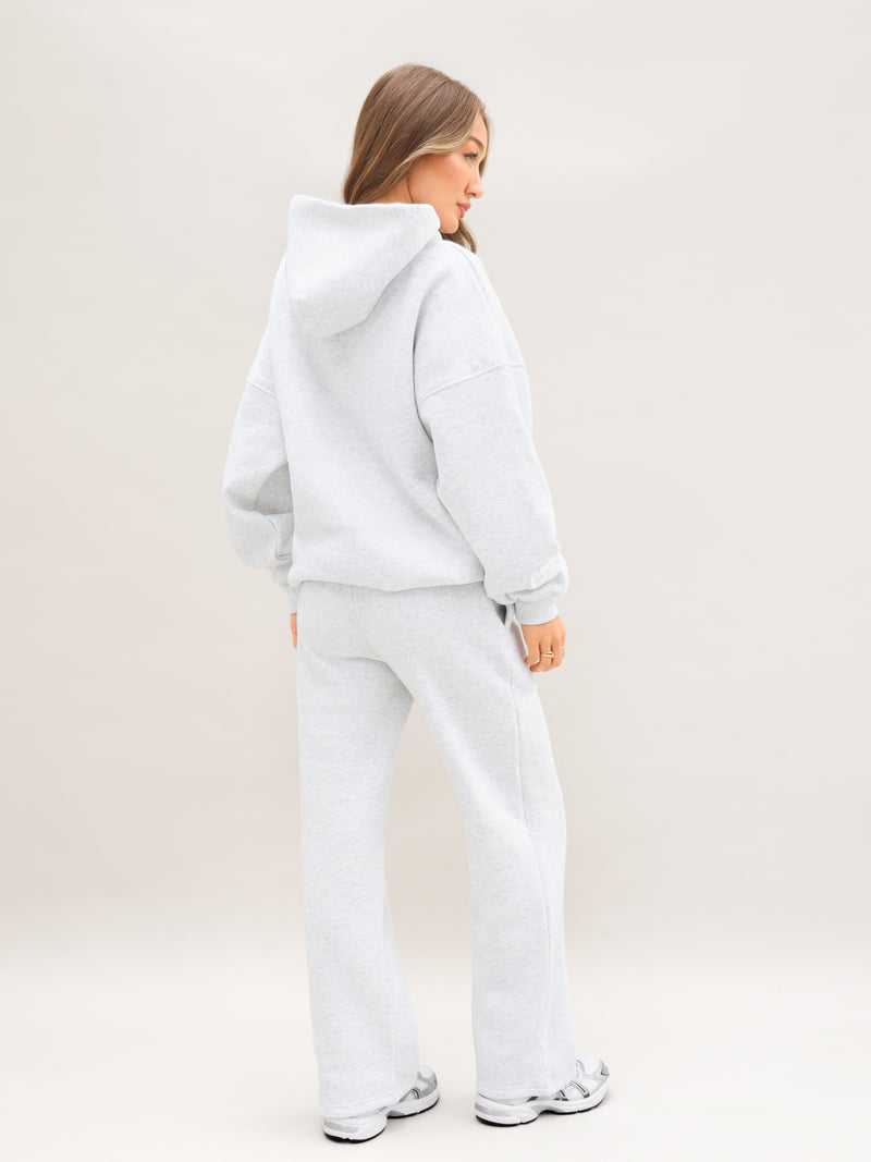 Blakely Basic Oversized Hoodie - Marl White