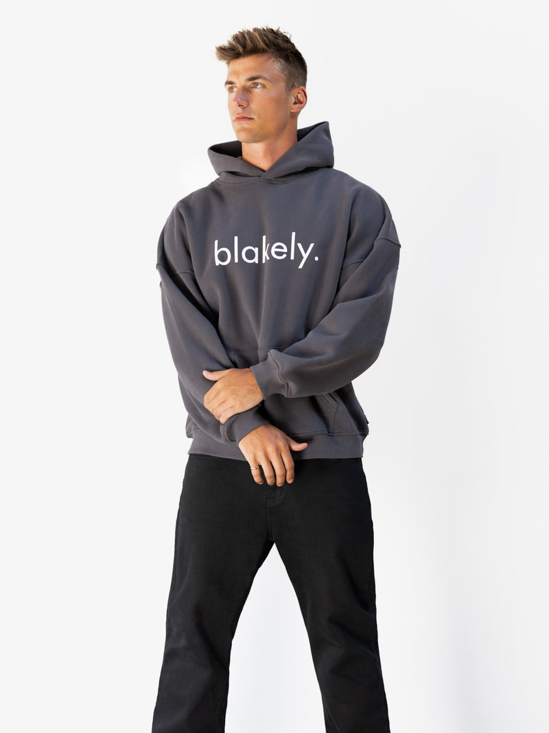 Logo Relaxed Hoodie - Charcoal