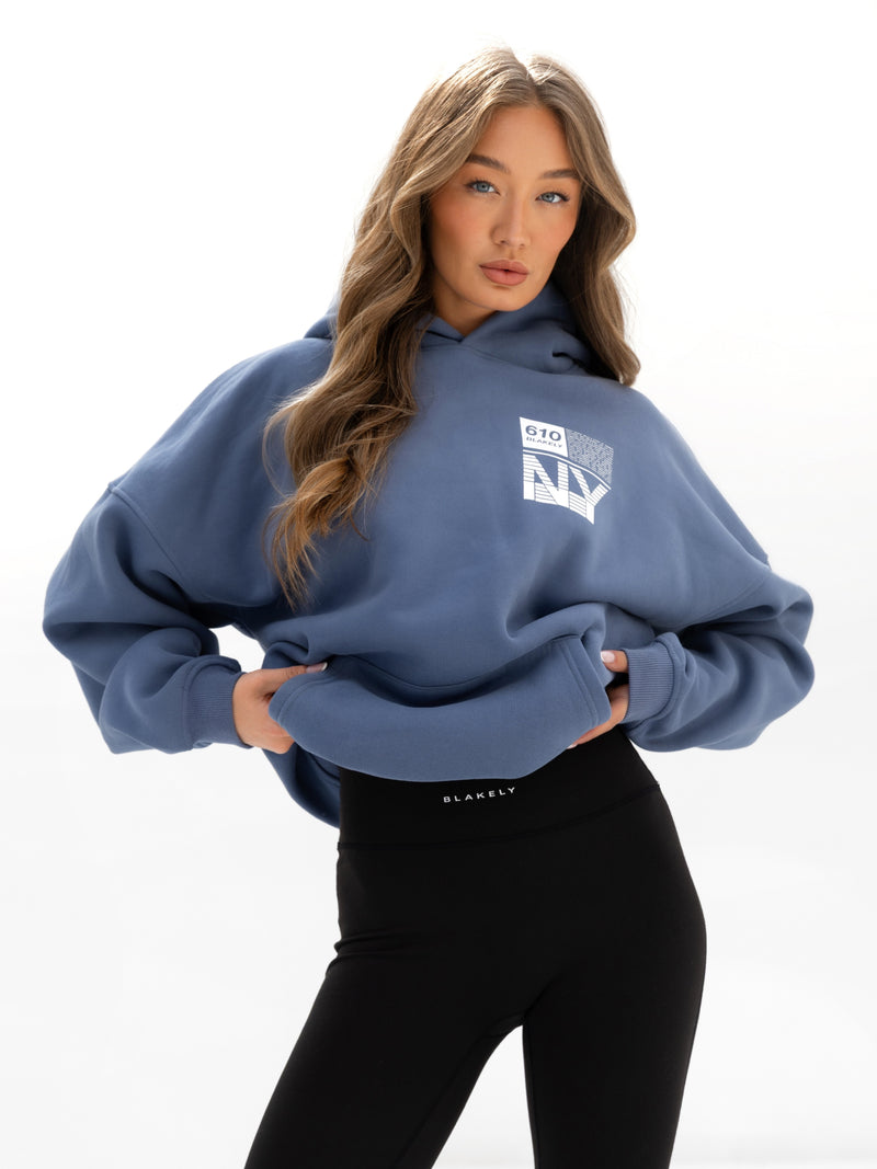 Brooklyn 610 Oversized Hoodie - Mid Blue