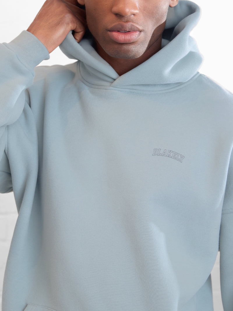 Outline Heritage Relaxed Hoodie - Mineralblau