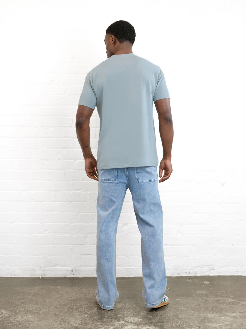 Outline Varsity Relaxed T-Shirt - Mineralblau