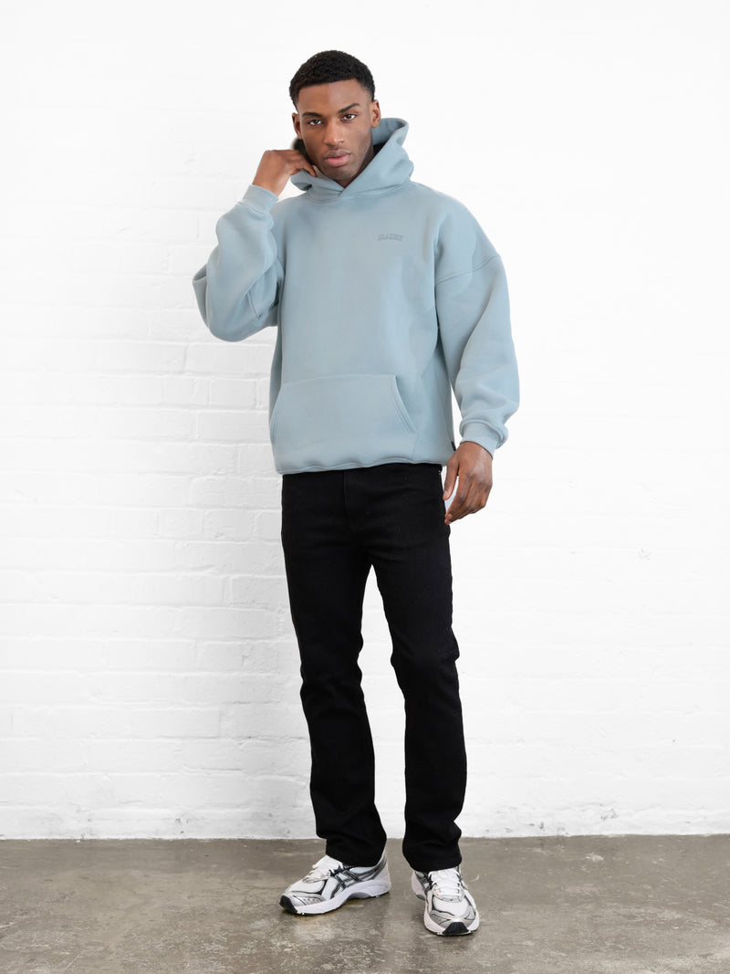 Outline Heritage Relaxed Hoodie - Mineralblau