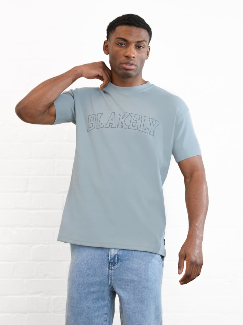 Outline Varsity Relaxed T-Shirt - Mineralblau