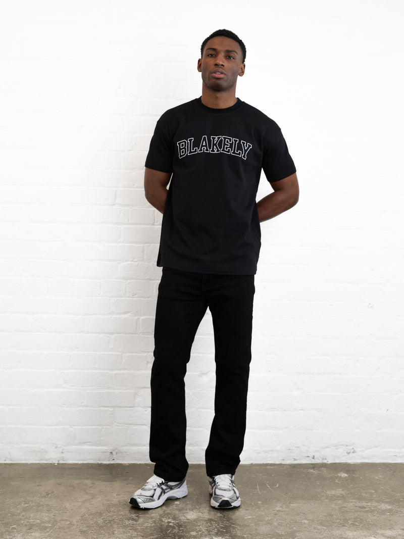 Outline Varsity Relaxed T-Shirt - Schwarz