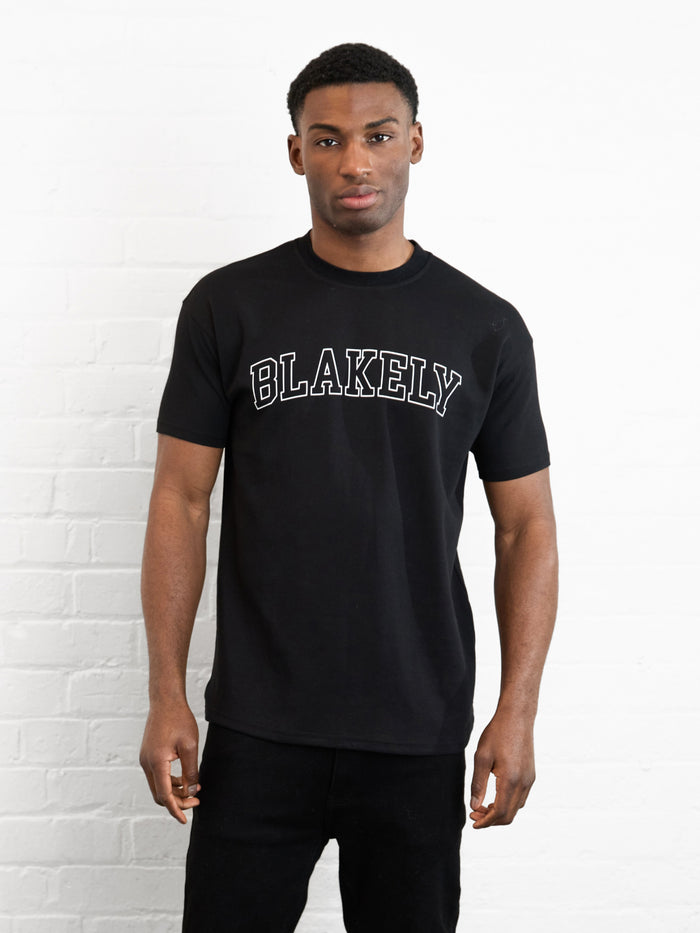 Outline Varsity Relaxed T-Shirt - Black