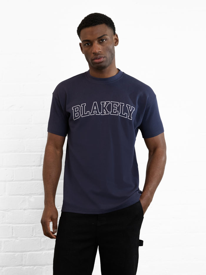 Outline Varsity Relaxed T-Shirt - True Navy