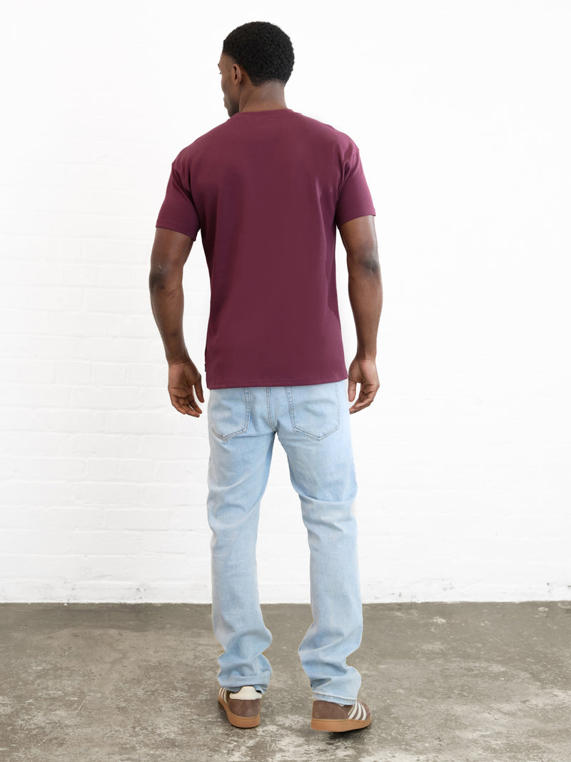 Outline Varsity Relaxed T-Shirt - Alter Burgunder