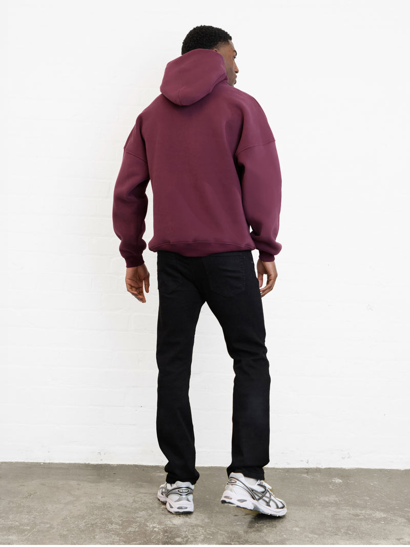 Outline Heritage Relaxed Hoodie - Alter Burgunder