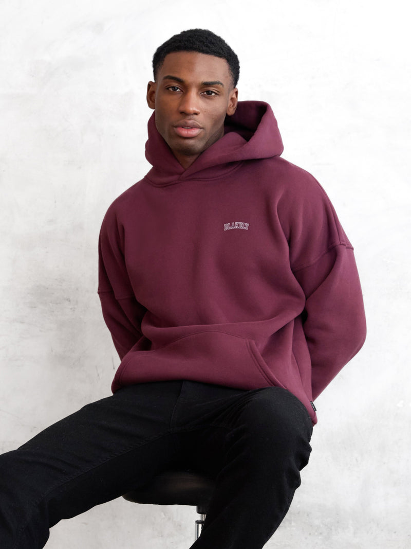 Outline Heritage Relaxed Hoodie - Alter Burgunder