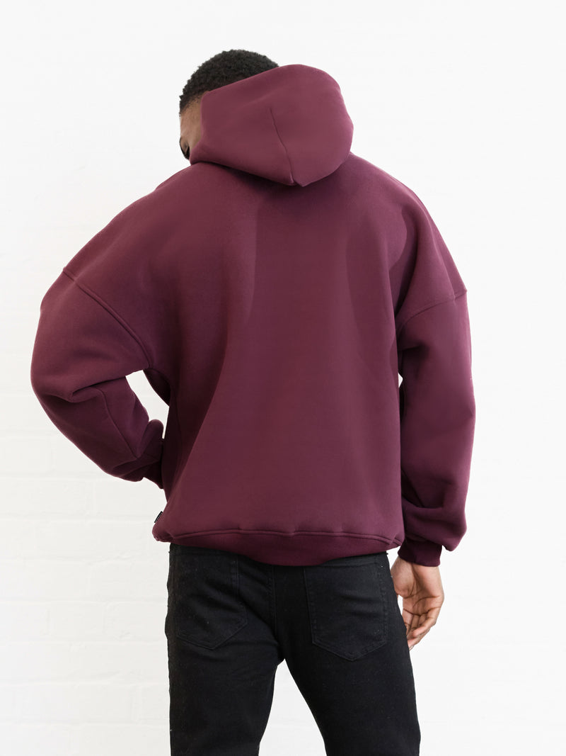 Outline Heritage Relaxed Hoodie - Alter Burgunder
