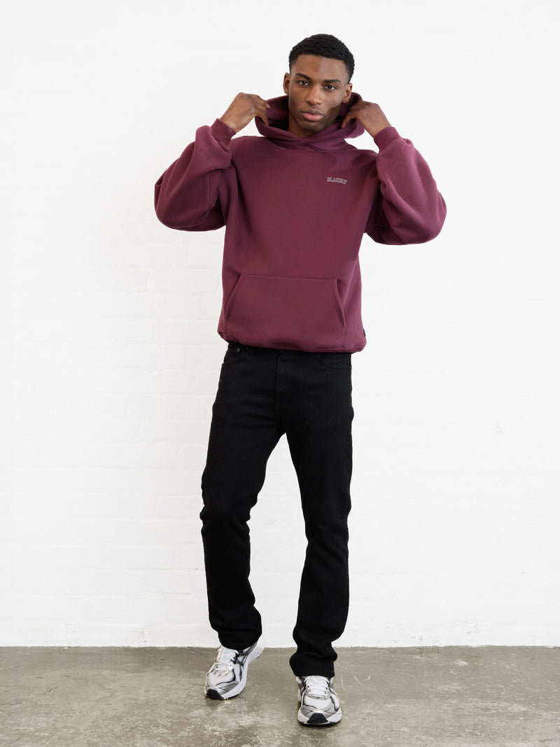 Outline Heritage Relaxed Hoodie - Alter Burgunder