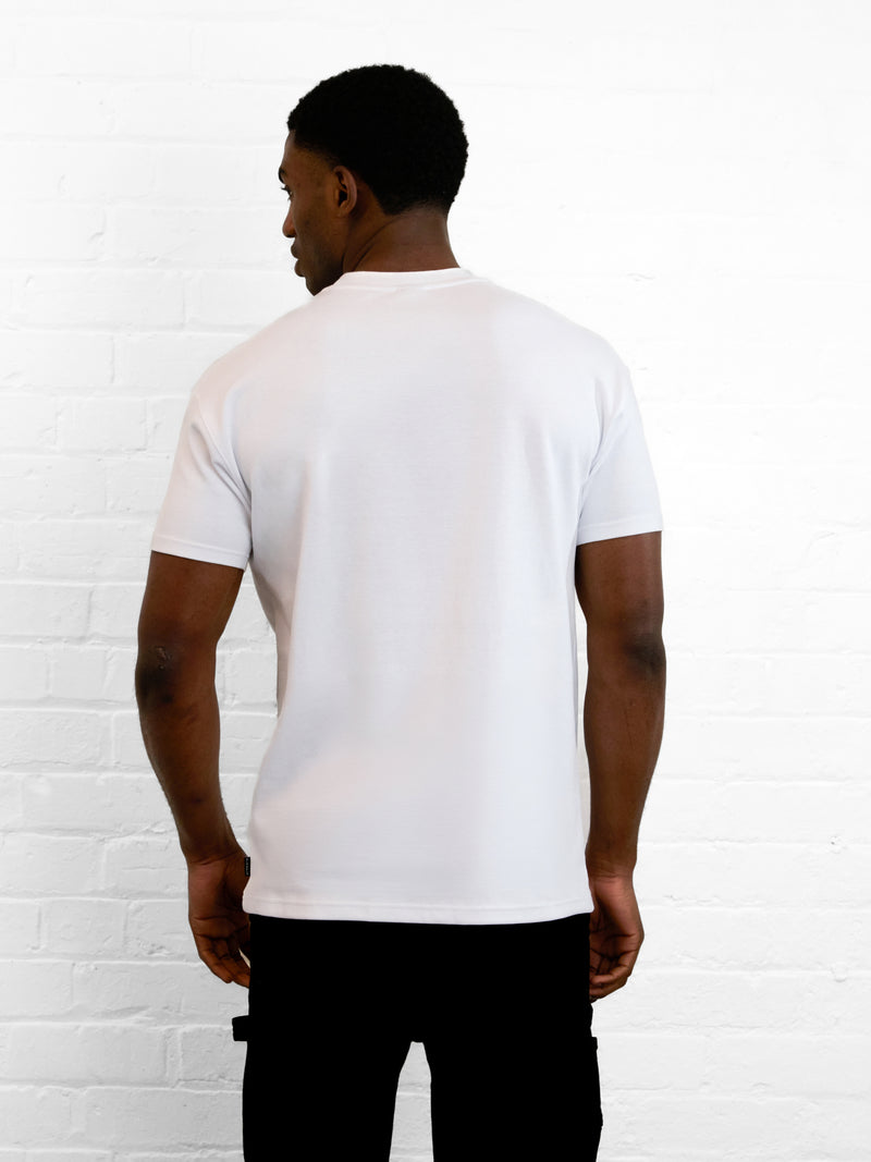 Outline Varsity Relaxed T-Shirt - Weiß & Altburgund