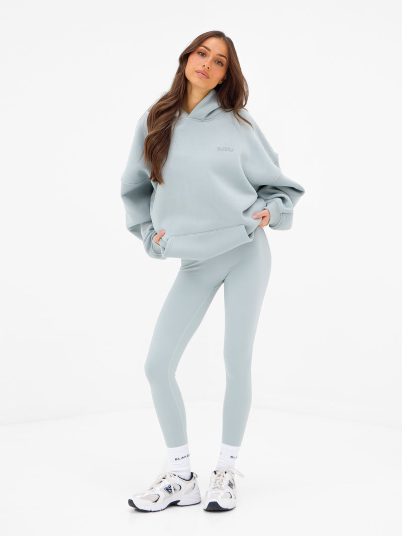 Outline Heritage Oversized Hoodie - Mineral Blue