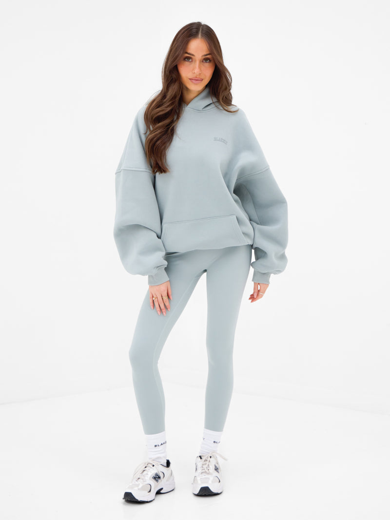 Outline Heritage Oversized Hoodie - Mineral Blue