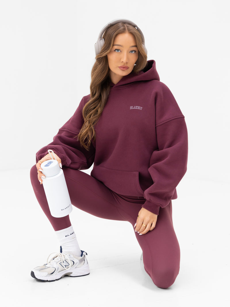 Outline Heritage Oversized Hoodie - Old Burgundy