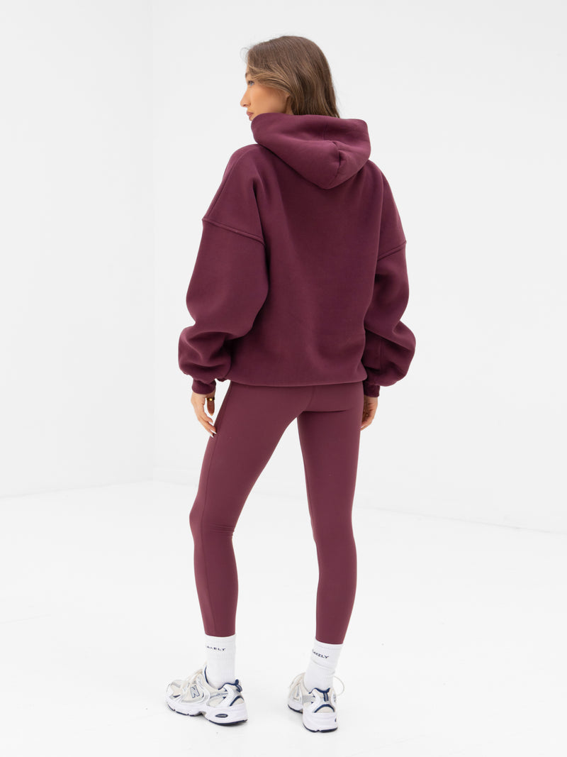 Outline Heritage Oversized Hoodie - Old Burgundy