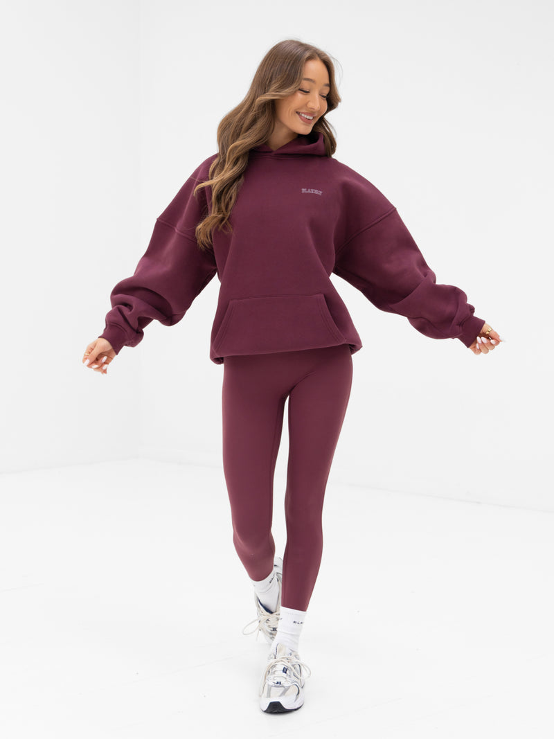 Outline Heritage Oversized Hoodie - Old Burgundy
