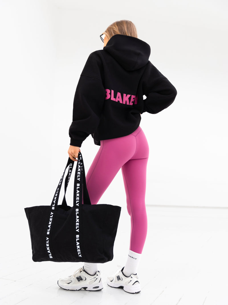 Amelie Oversized Hoodie - Schwarz & Rosa