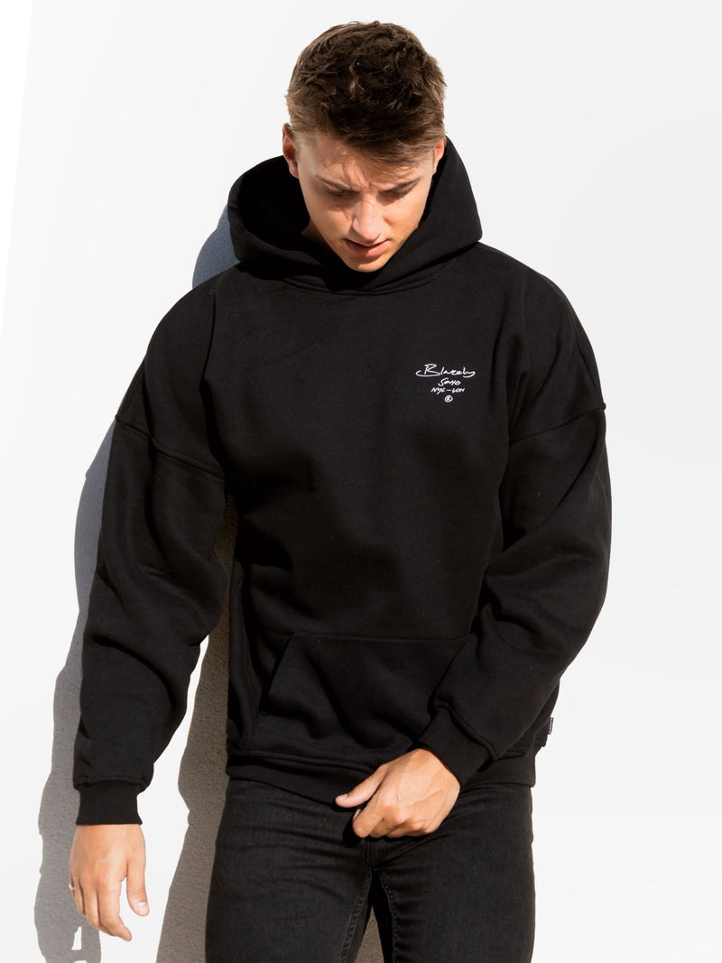 Soho Relaxed Script Hoodie - Black