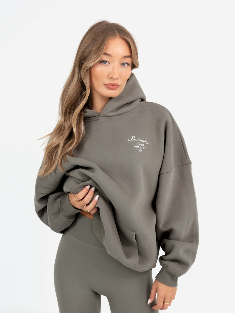 Soho Script Hoodie - Safari Green