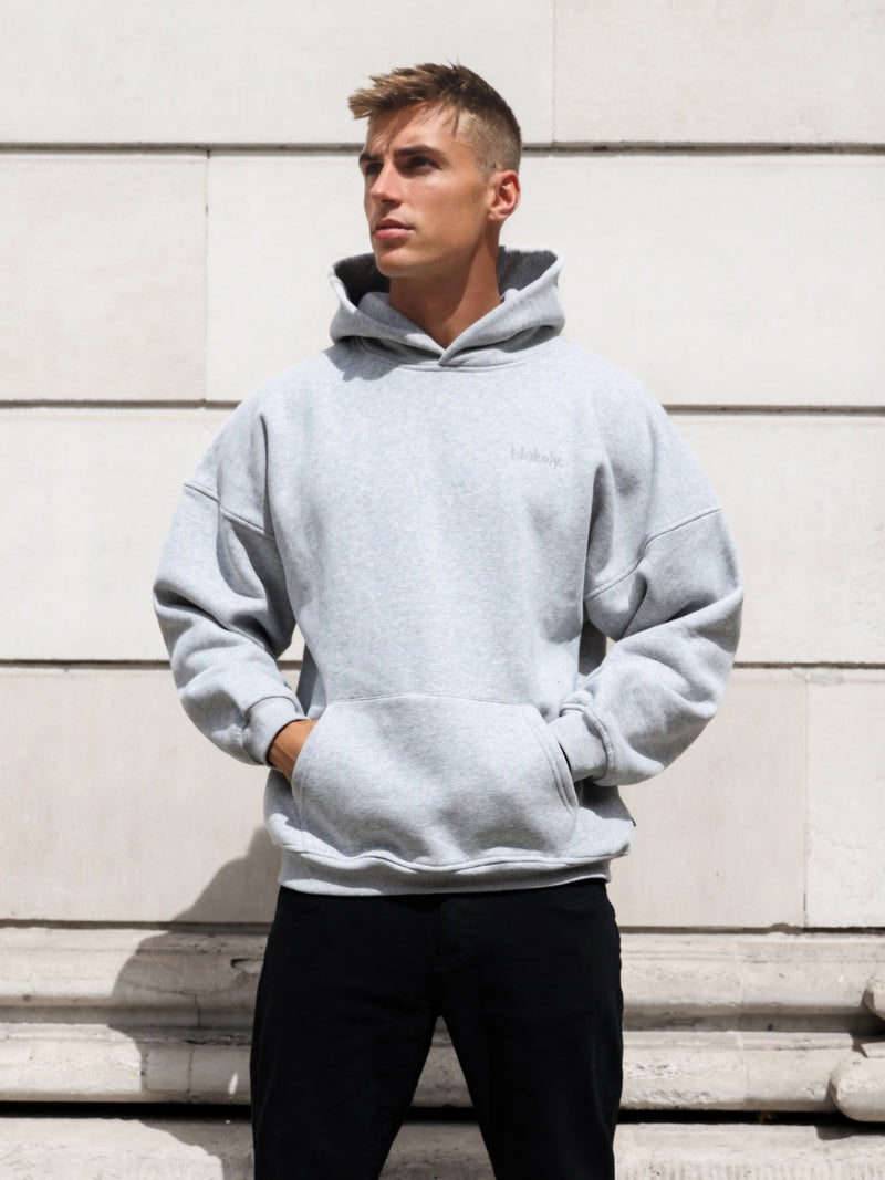 Iver Relaxed Hoodie - Marl Grey