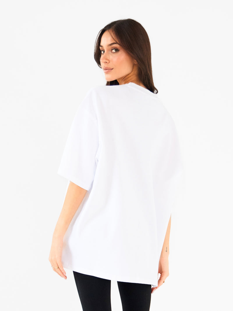 Briston Ultra Oversized T-Shirt - Wit en staalblauw