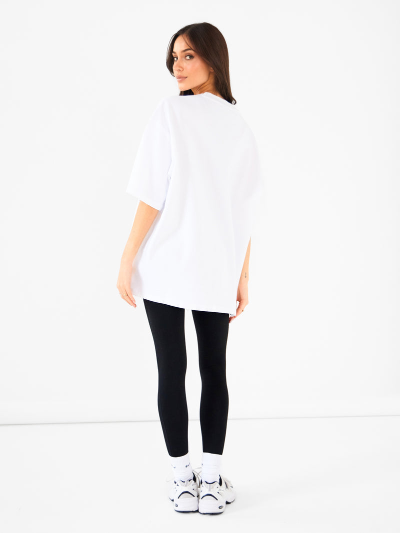 Briston Ultra Oversized T-Shirt - Wit en staalblauw