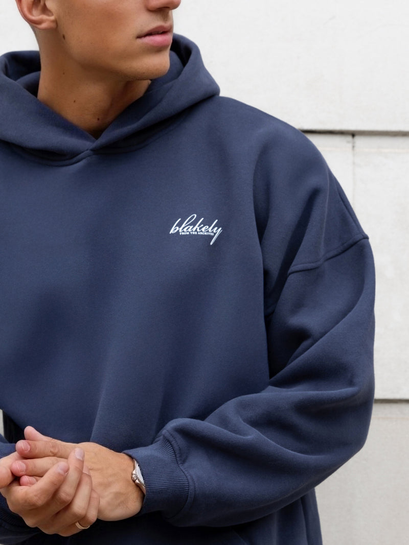 Austin Relaxed Hoodie - Echtes Marineblau
