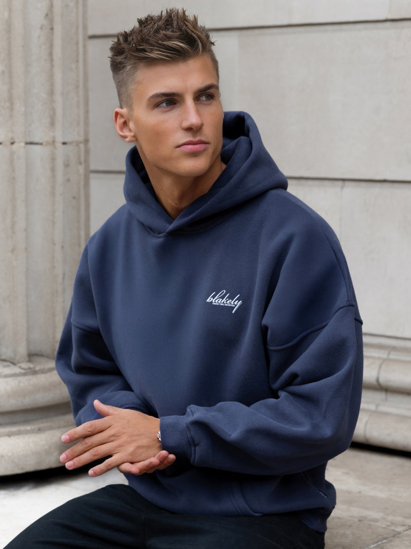Austin Relaxed Hoodie - Echtes Marineblau