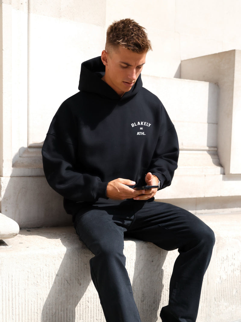 Niko Relaxed Hoodie - Schwarz