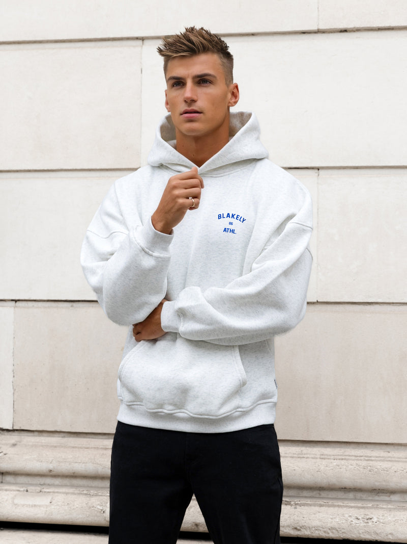Niko Relaxed Hoodie - Marlweiß & Kobaltblau