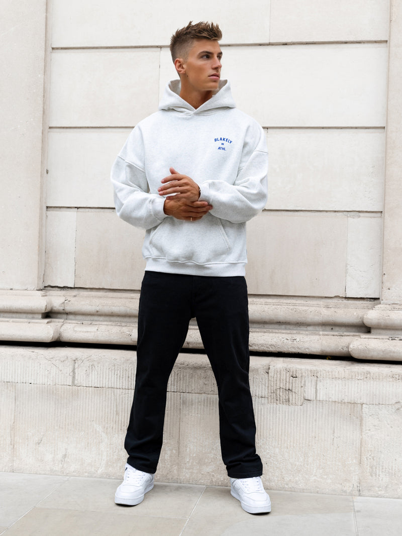 Niko Relaxed Hoodie - Marlweiß & Kobaltblau