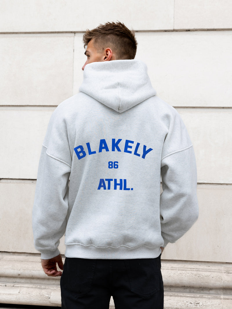 Niko Relaxed Hoodie - Marlweiß & Kobaltblau