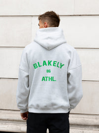 Niko Relaxed Hoodie - Marl Weiß & Kräftiges Grün