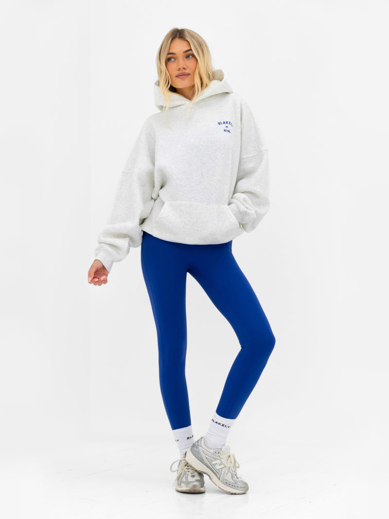 Hallie Oversized Hoodie - Marlweiß & Kobaltblau